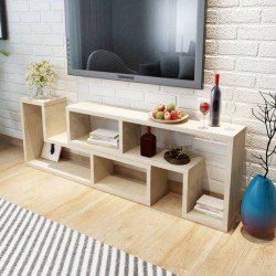 vidaXL Mueble para TV en forma de L color roble
