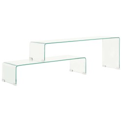 vidaXL Set mesas de centro 2 pzas vidrio templado 90x30x20/110x30x40cm 