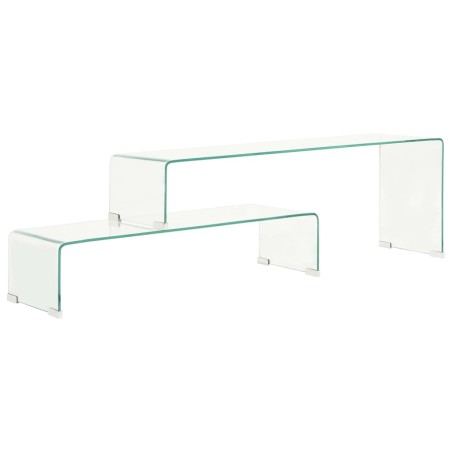 vidaXL Set mesas de centro 2 pzas vidrio templado 90x30x20/110x30x40cm 