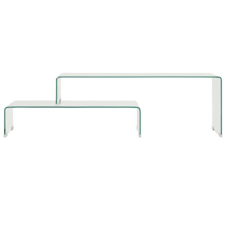 vidaXL Set mesas de centro 2 pzas vidrio templado 90x30x20/110x30x40cm 