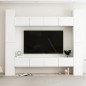 vidaXL Set de muebles de salón TV 8 piezas madera de ingeniería blanco
