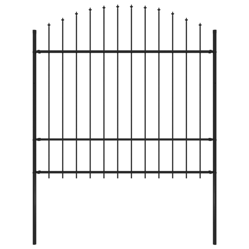 vidaXL Valla de jardín con puntas acero negro (1,5-1,75)x1,7 m vidaXL Valla de jardín con puntas acero negro (1,5-1,75)x1,7 m