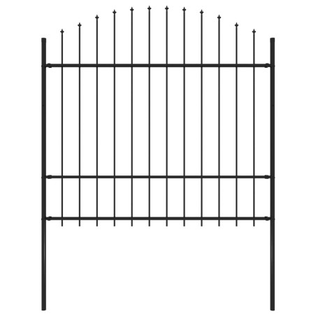 vidaXL Valla de jardín con puntas acero negro (1,5-1,75)x1,7 m