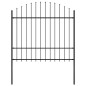 vidaXL Valla de jardín con puntas acero negro (1,5-1,75)x1,7 m vidaXL Valla de jardín con puntas acero negro (1,5-1,75)x1,7 m