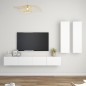 vidaXL Set de muebles de salón TV 4 piezas madera de ingeniería blanco vidaXL Set de muebles de salón TV 4 piezas madera de ingeniería blanco