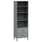 vidaXL Librería con 2 cajones OSLO madera maciza gris 60x35x180 cm vidaXL Librería con 2 cajones OSLO madera maciza gris 60x35x180 cm