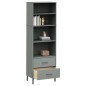 vidaXL Librería con 2 cajones OSLO madera maciza gris 60x35x180 cm vidaXL Librería con 2 cajones OSLO madera maciza gris 60x35x180 cm