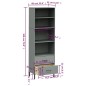 vidaXL Librería con 2 cajones OSLO madera maciza gris 60x35x180 cm vidaXL Librería con 2 cajones OSLO madera maciza gris 60x35x180 cm