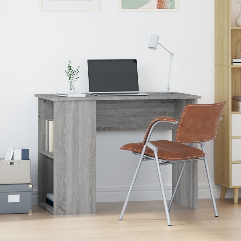 vidaXL Escritorio de madera contrachapada gris Sonoma 100x55x75 cm vidaXL Escritorio de madera contrachapada gris Sonoma 100x55x75 cm