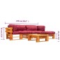 vidaXL Muebles de palets de jardín con cojines rojos 4 piezas madera vidaXL Muebles de palets de jardín con cojines rojos 4 piezas madera