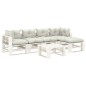 vidaXL Set muebles de jardín de palets 6 pzas madera con cojines beige vidaXL Set muebles de jardín de palets 6 pzas madera con cojines beige