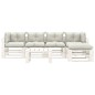 vidaXL Set muebles de jardín de palets 6 pzas madera con cojines beige vidaXL Set muebles de jardín de palets 6 pzas madera con cojines beige