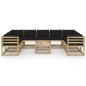 vidaXL Set de muebles de jardín 10 pzas con cojines madera impregnada vidaXL Set de muebles de jardín 10 pzas con cojines madera impregnada