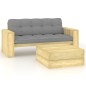 vidaXL Set de muebles de jardín y cojines 2 pzas madera pino impregnada vidaXL Set de muebles de jardín y cojines 2 pzas madera pino impregnada