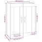 vidaXL Armario de pared contrachapada gris hormigón 69,5x32,5x90 cm 