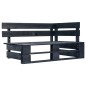 vidaXL Sofá de palets 2 plazas cojines madera pino impregnada negro vidaXL Sofá de palets 2 plazas cojines madera pino impregnada negro