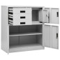 vidaXL Armario de oficina con macetero acero gris claro 90x40x125 cm vidaXL Armario de oficina con macetero acero gris claro 90x40x125 cm