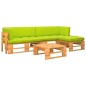 vidaXL Muebles de palets 4 pzas y cojines madera pino impregnada miel vidaXL Muebles de palets 4 pzas y cojines madera pino impregnada miel