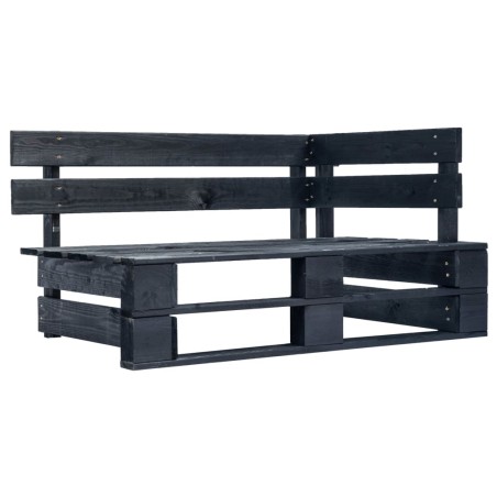 vidaXL Muebles de palés 6 pzas y cojines madera pino impregnada negro
