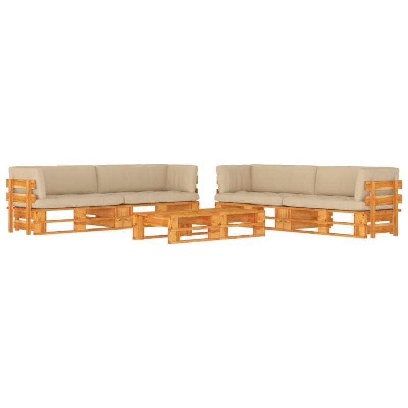 vidaXL Muebles de palets 6 pzas y cojines madera pino impregnada miel vidaXL Muebles de palets 6 pzas y cojines madera pino impregnada miel