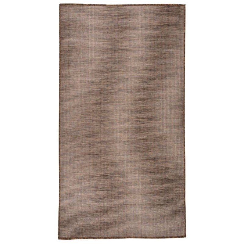 vidaXL Alfombra de exterior de tejido plano marrón 80x150 cm vidaXL Alfombra de exterior de tejido plano marrón 80x150 cm