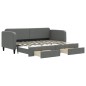 vidaXL Sofá cama nido con cajones tela gris oscuro 80x200 cm vidaXL Sofá cama nido con cajones tela gris oscuro 80x200 cm