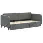 vidaXL Sofá cama nido con cajones tela gris oscuro 80x200 cm vidaXL Sofá cama nido con cajones tela gris oscuro 80x200 cm