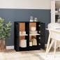 vidaXL Aparador de madera contrachapada negro 30x30x70 cm vidaXL Aparador de madera contrachapada negro 30x30x70 cm