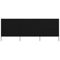 vidaXL Paravientos de playa de 3 paneles tela negro 400x120 cm