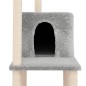 vidaXL Rascador para gatos con postes de sisal gris claro 144,5 cm vidaXL Rascador para gatos con postes de sisal gris claro 144,5 cm