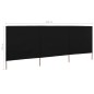 vidaXL Paravientos de playa de 3 paneles tela negro 400x120 cm vidaXL Paravientos de playa de 3 paneles tela negro 400x120 cm