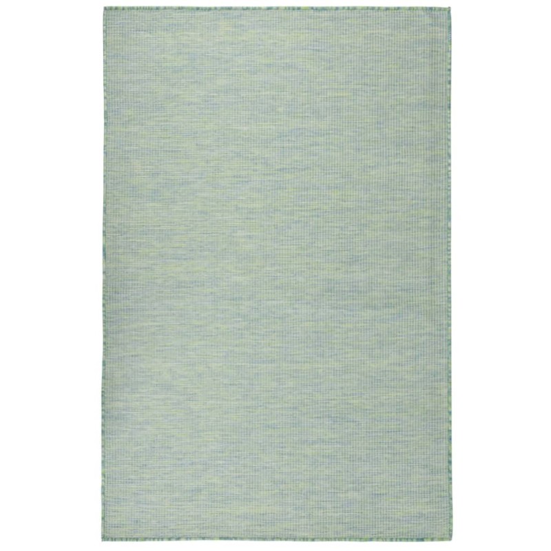 vidaXL Alfombra de exterior de tejido plano turquesa 100x200 cm