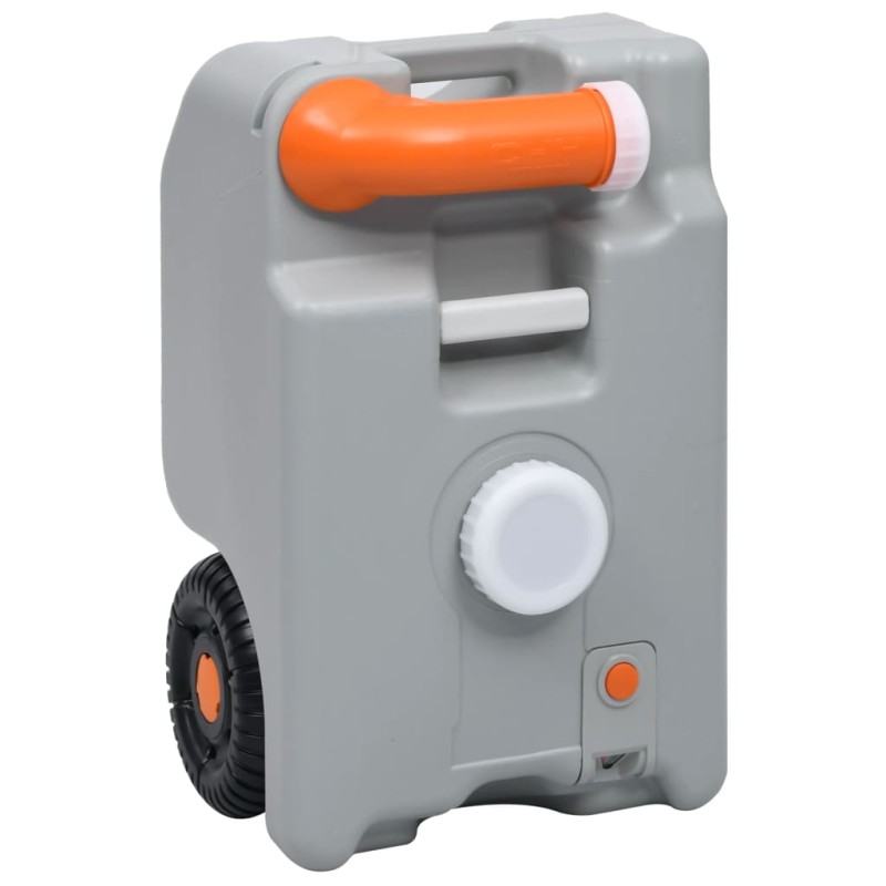 vidaXL Depósito de agua con ruedas para camping gris 25 L vidaXL Depósito de agua con ruedas para camping gris 25 L