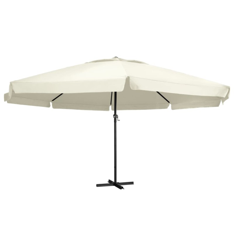 vidaXL Sombrilla de jardín y palo de aluminio blanco arena 600 cm vidaXL Sombrilla de jardín y palo de aluminio blanco arena 600 cm
