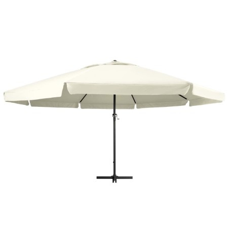 vidaXL Sombrilla de jardín y palo de aluminio blanco arena 600 cm 