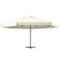 vidaXL Sombrilla de jardín y palo de aluminio blanco arena 600 cm vidaXL Sombrilla de jardín y palo de aluminio blanco arena 600 cm