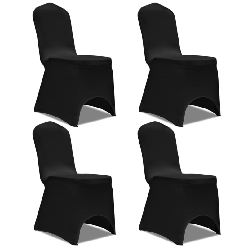 vidaXL Funda para silla elástica 4 unidades negra vidaXL Funda para silla elástica 4 unidades negra