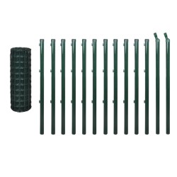 vidaXL Euro Valla de acero verde 25x0,8 m