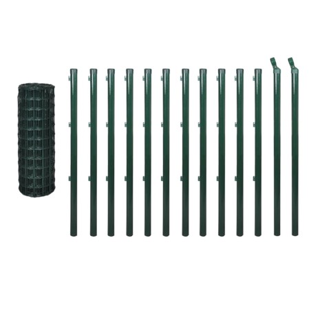 vidaXL Euro Valla de acero verde 25x0,8 m