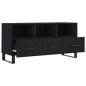 vidaXL Mueble de TV madera de ingeniería negro 102x36x50 cm vidaXL Mueble de TV madera de ingeniería negro 102x36x50 cm