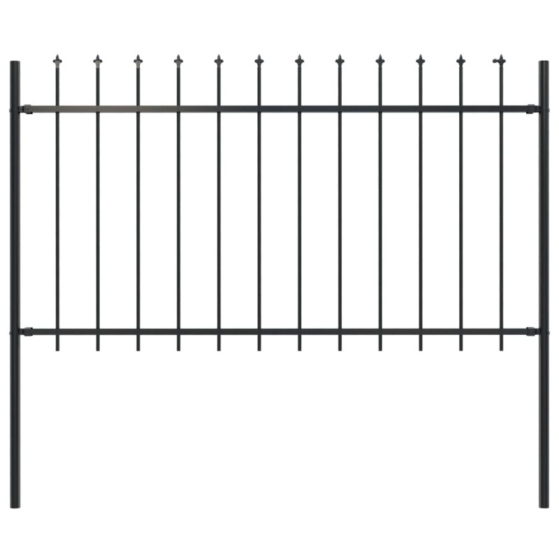 vidaXL Valla de jardín con puntas de lanza acero negro 1,7x1 m vidaXL Valla de jardín con puntas de lanza acero negro 1,7x1 m