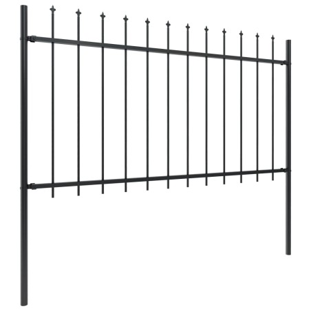 vidaXL Valla de jardín con puntas de lanza acero negro 1,7x1 m