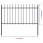 vidaXL Valla de jardín con puntas de lanza acero negro 1,7x1 m vidaXL Valla de jardín con puntas de lanza acero negro 1,7x1 m