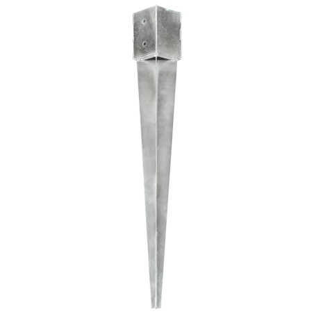 vidaXL Picas de tierra 6 uds acero galvanizado plateado 12x12x89 cm