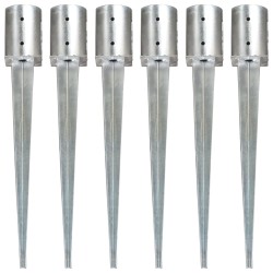 vidaXL Picas de tierra 6 unidades acero galvanizado plateado 10x76 cm
