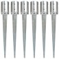 vidaXL Picas de tierra 6 unidades acero galvanizado plateado 10x76 cm vidaXL Picas de tierra 6 unidades acero galvanizado plateado 10x76 cm