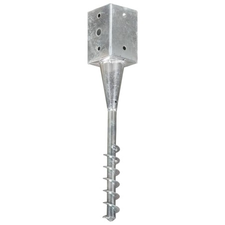 vidaXL Picas de tierra 2 unidades acero galvanizado plateado 9x9x56 cm