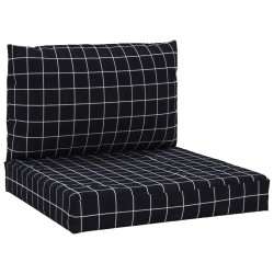 vidaXL Cojines para palés 2 piezas tela Oxford a cuadros negros