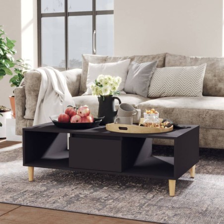 vidaXL Mesa de centro de madera contrachapada gris 103,5x60x35cm