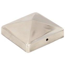 vidaXL Tapas piramidales postes valla 6 uds acero inoxidable 91x91 mm
